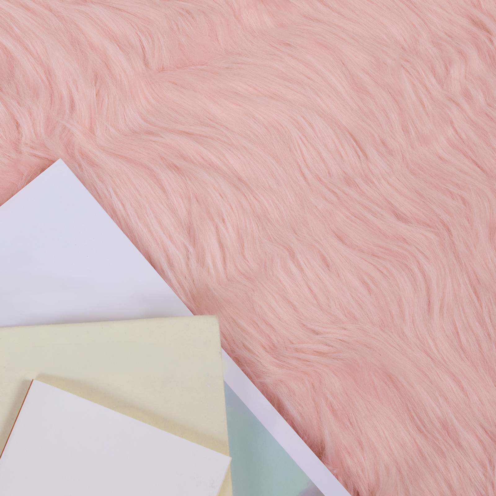 Tapete de de ovelha sintética tafalla rosa 240 x 240 cm