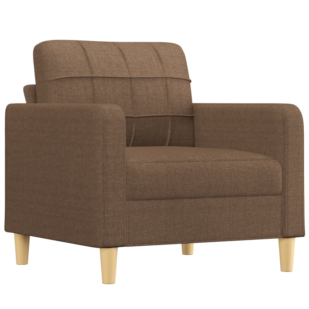 4 Pcs conjunto de sofás com almofadas tecido castanho