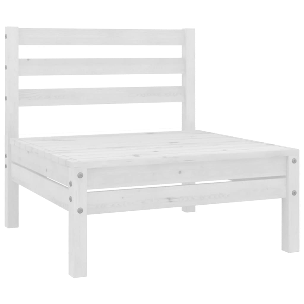 8 Pcs conjunto lounge de jardim pinho maciço branco