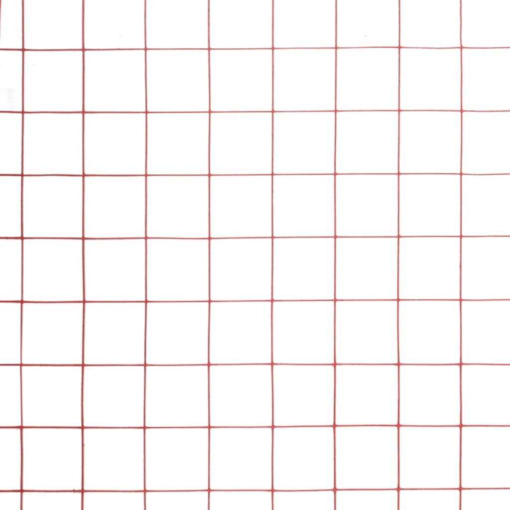 Cerca arame galinheiro 25x0,5m aço c/ revestimento PVC vermelho