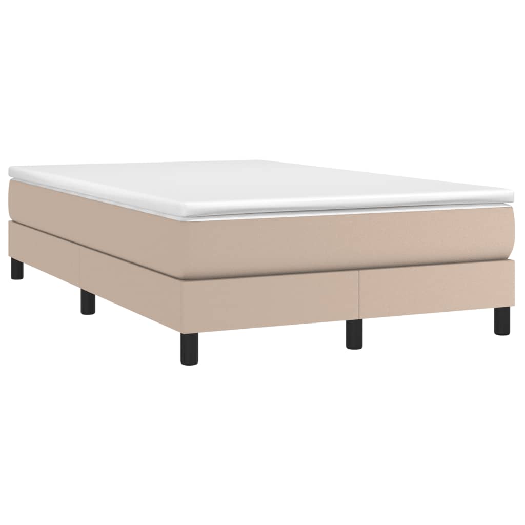 Estrutura de cama com molas 120x200 cm couro artificial cappuccino