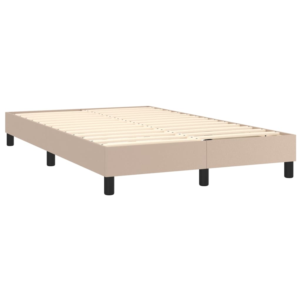 Estrutura de cama com molas 120x200 cm couro artificial cappuccino