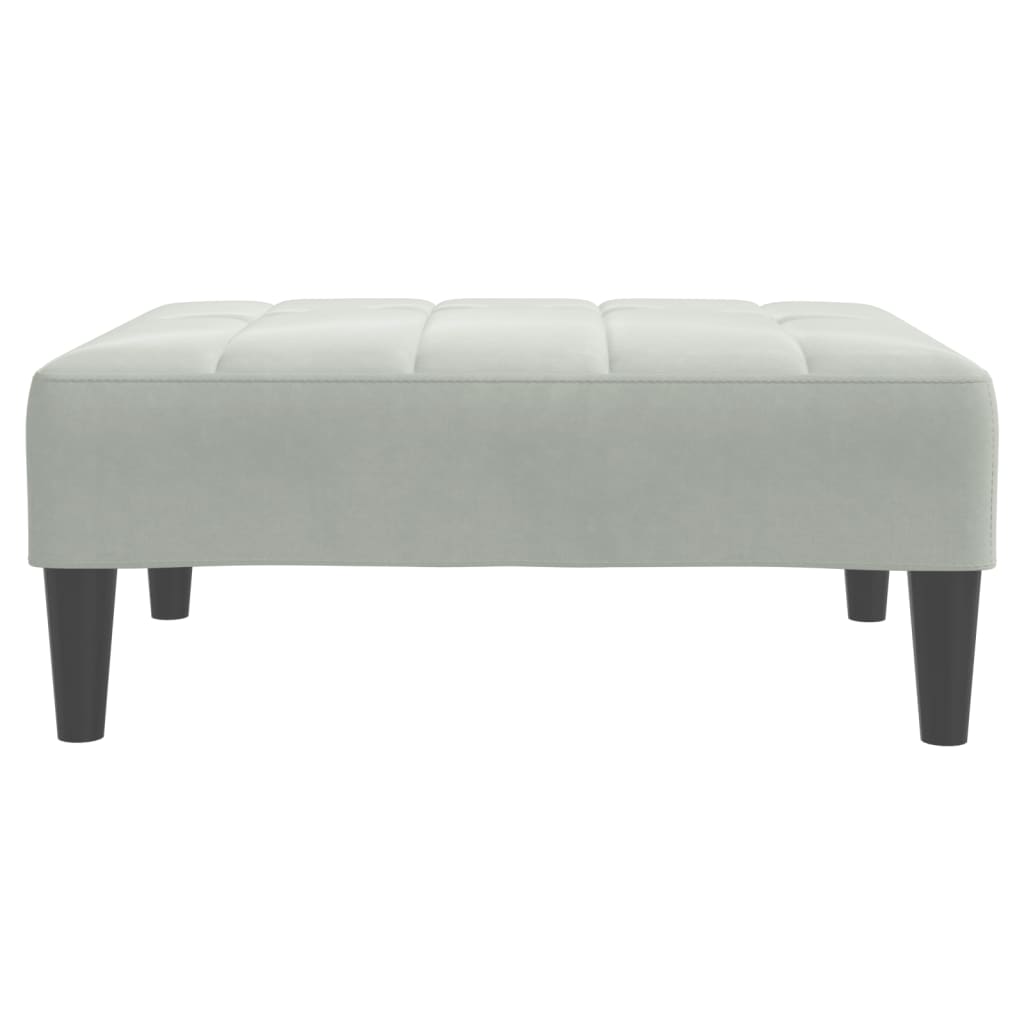 Apoio de pés 77x55x31 cm veludo cinzento-claro