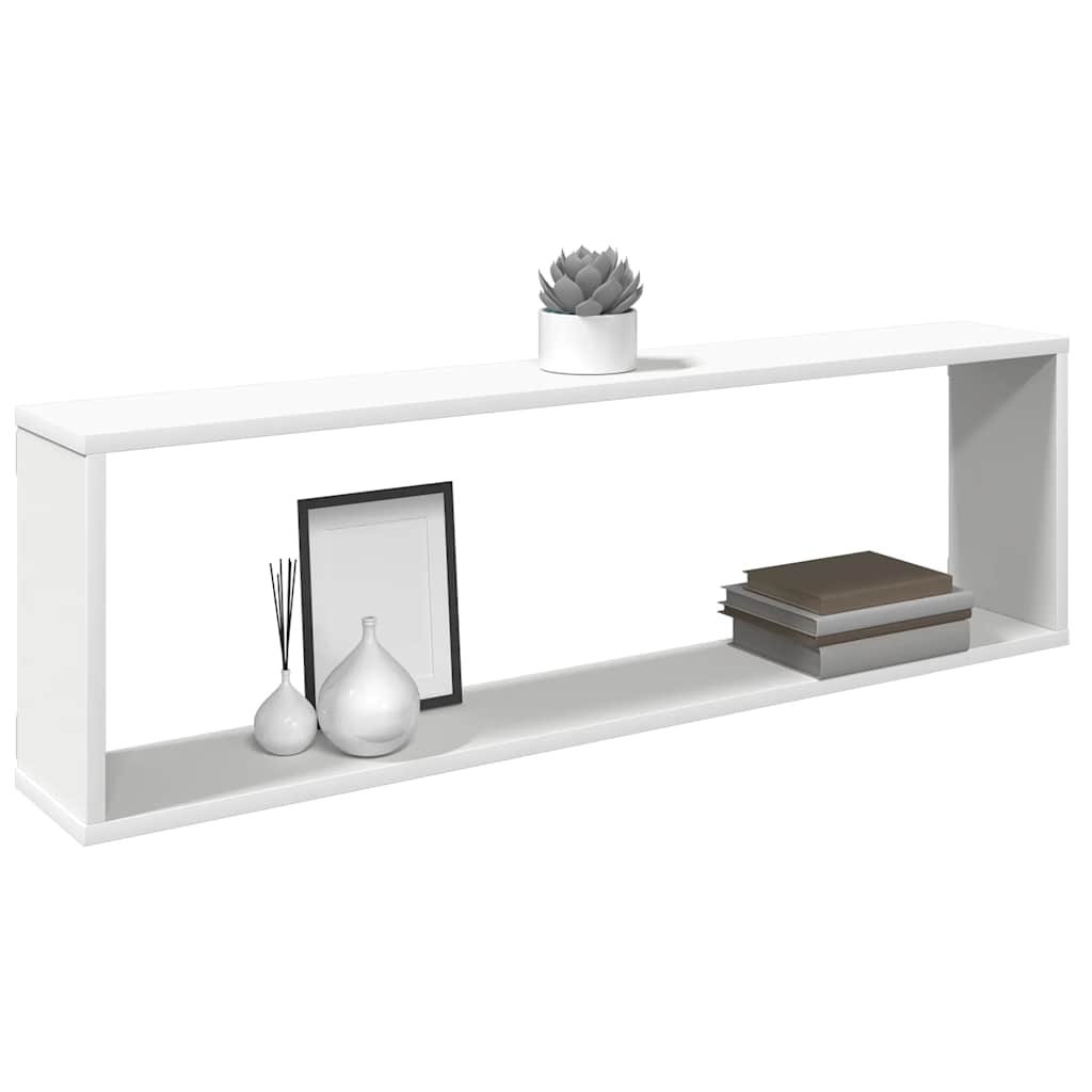 Prateleiras parede forma cubo 4pcs deriv. madeira 100x15x30 cm