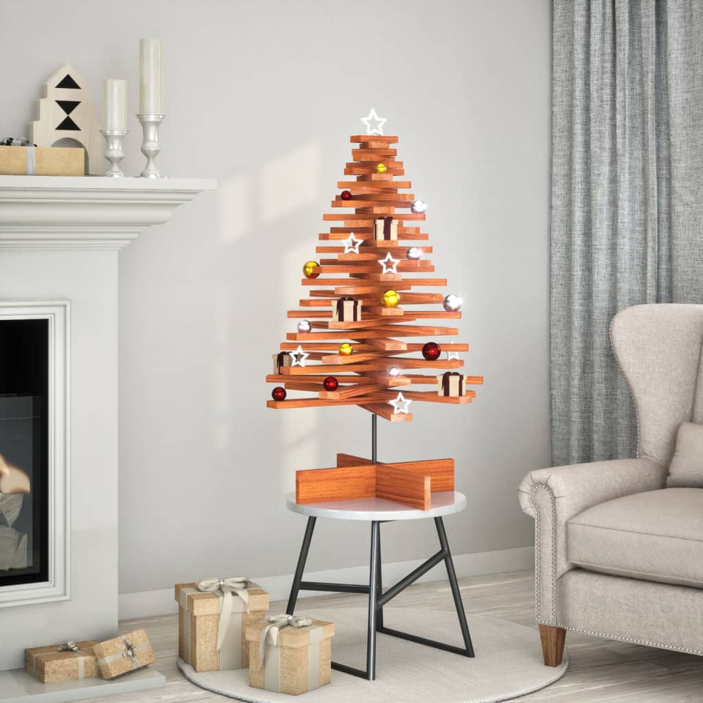 Árvore de natal decorativa 100 cm pinho maciço castanho-mel