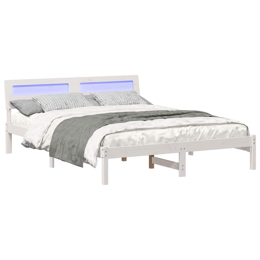Estrutura da cama com cabeceira branco 160 x 200 cm