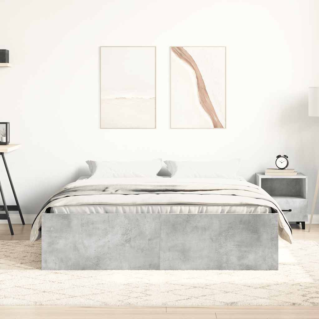 Estrutura de cama 140x200 cm cinza cimento