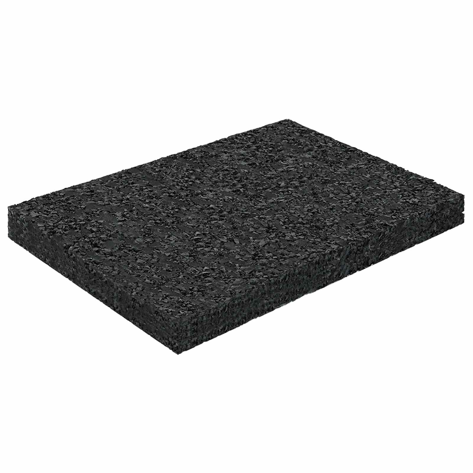 Tapete de pátio em granulado de borracha preto 6 x 9 x 0,8 cm