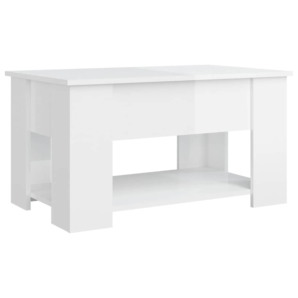Mesa centro 79x49x41 cm madeira processada branco brilhante