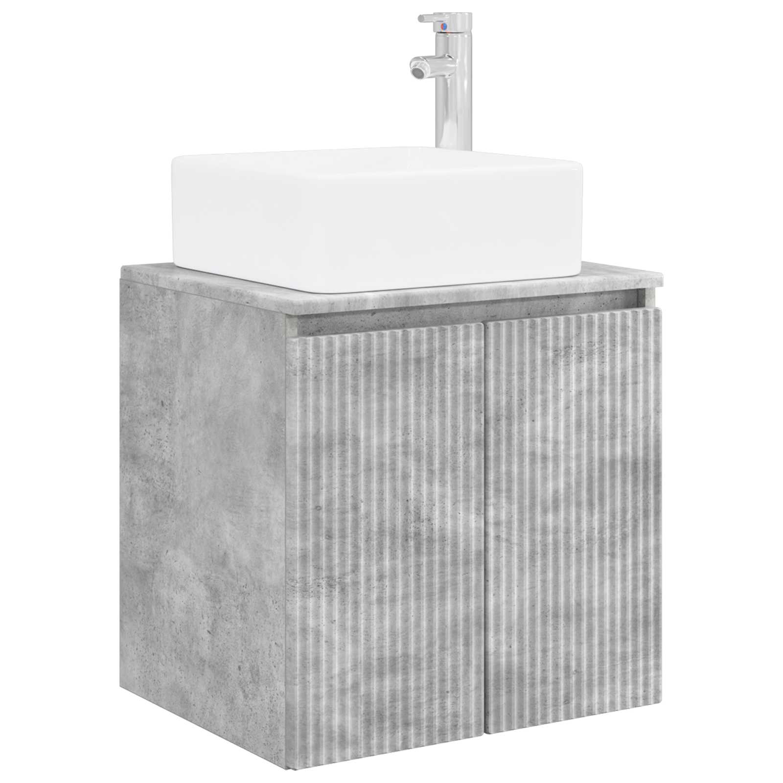 Vaidade com pia suspensa cinzento cimento 49,5 x 41 x 63 cm