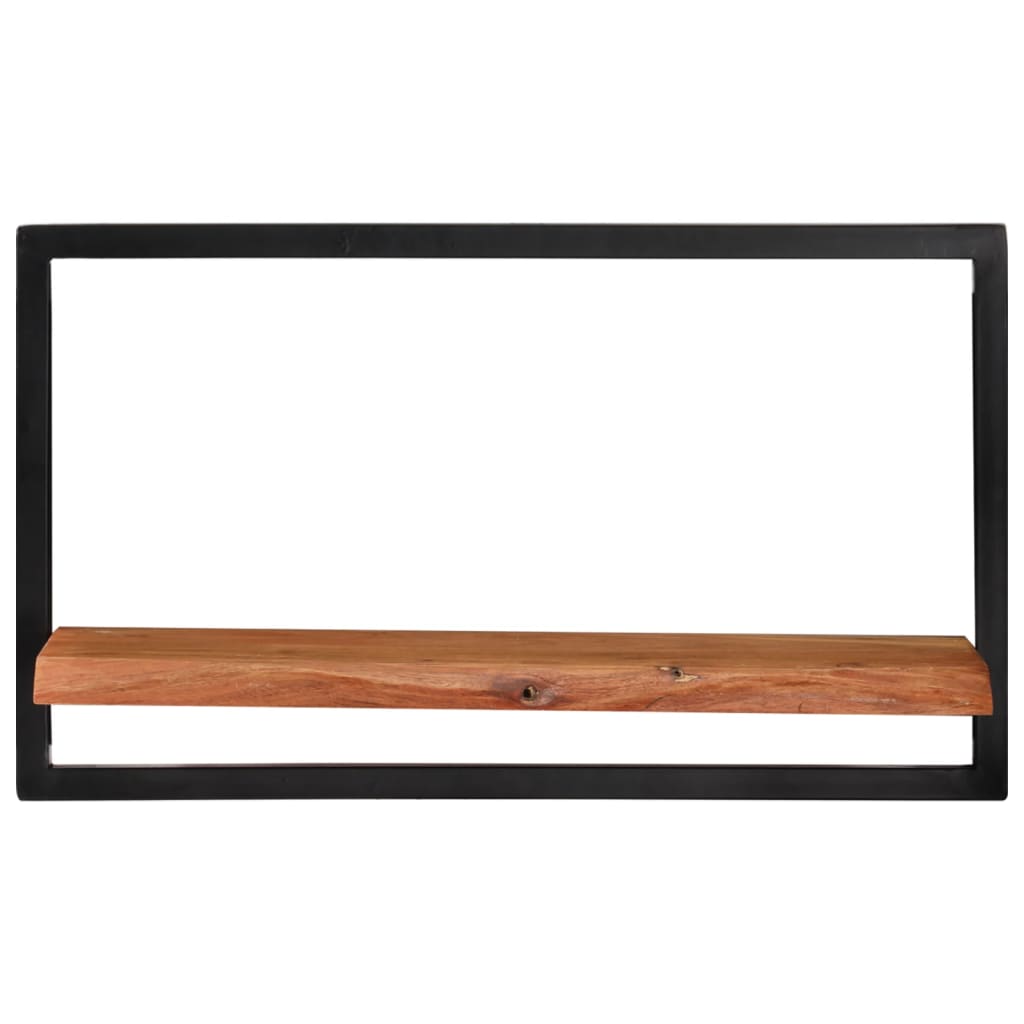 Prateleiras de parede 2 pcs 60x25x35 cm acácia maciça e aço