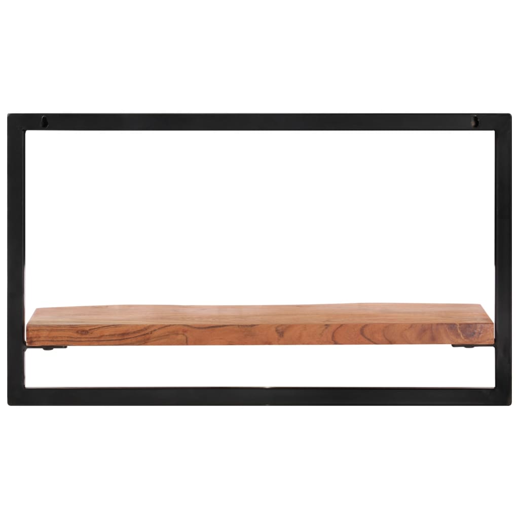 Prateleiras de parede 2 pcs 60x25x35 cm acácia maciça e aço