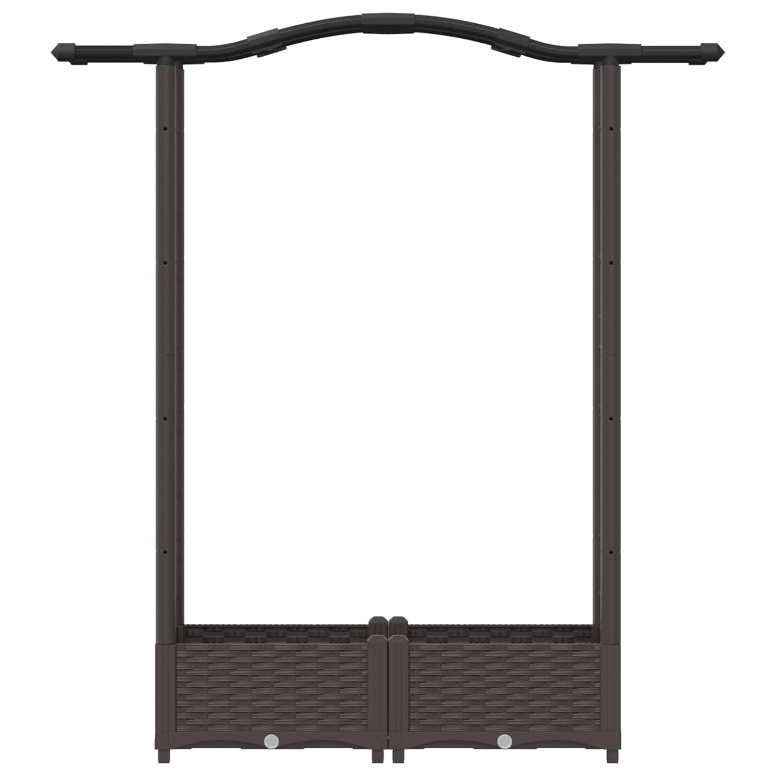 Cama elevada com treliça e telhado castanho 124 x 40 x 123 cm
