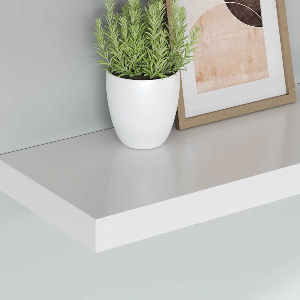Prateleira de parede suspensa 80x23,5x3,8 cm MDF branco