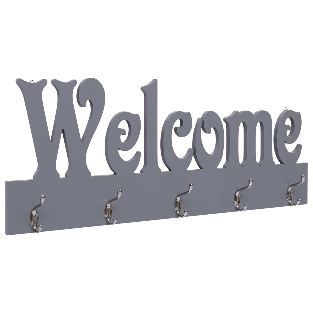 Cabide de parede welcome 74x29,5 cm cinzento