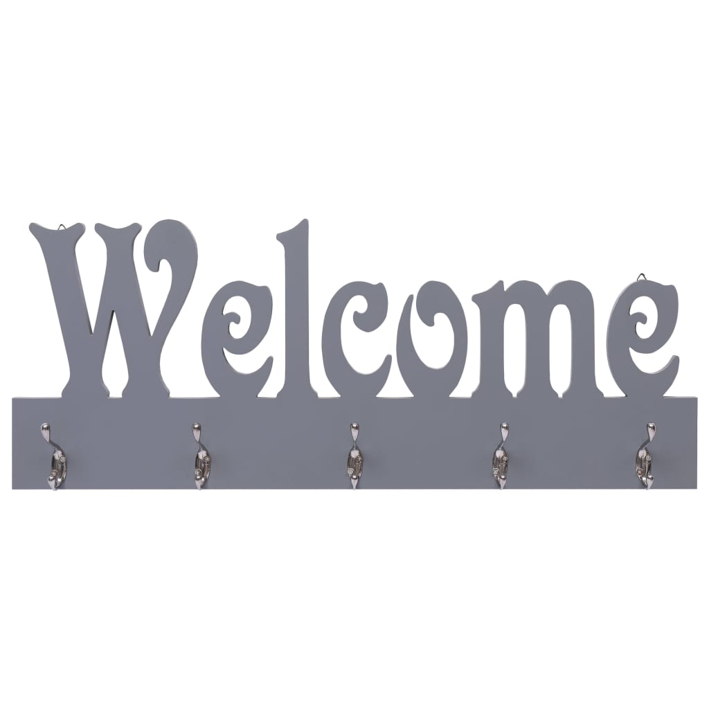 Cabide de parede welcome 74x29,5 cm cinzento