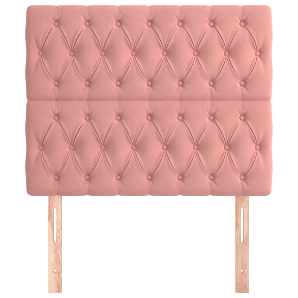 Cabeceira rosa 90x7x118/128 cm veludo