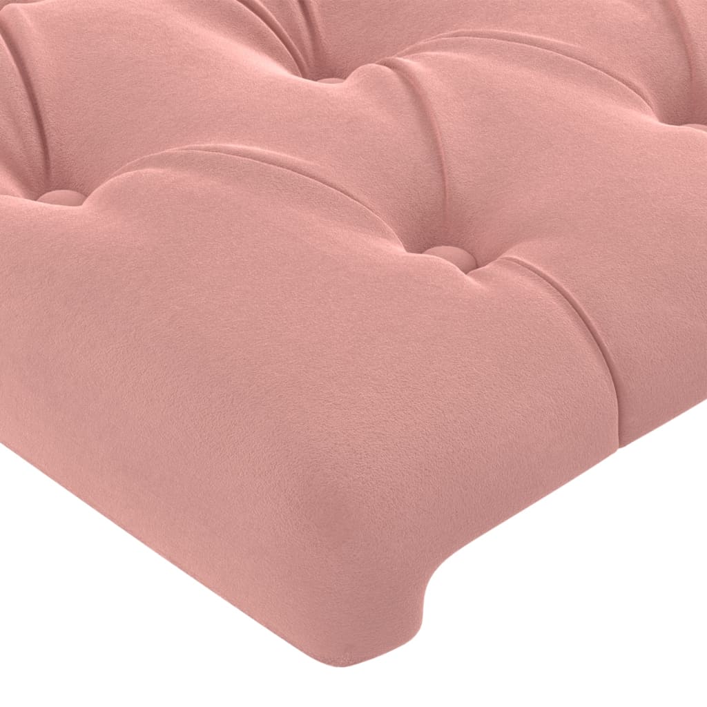Cabeceira rosa 90x7x118/128 cm veludo