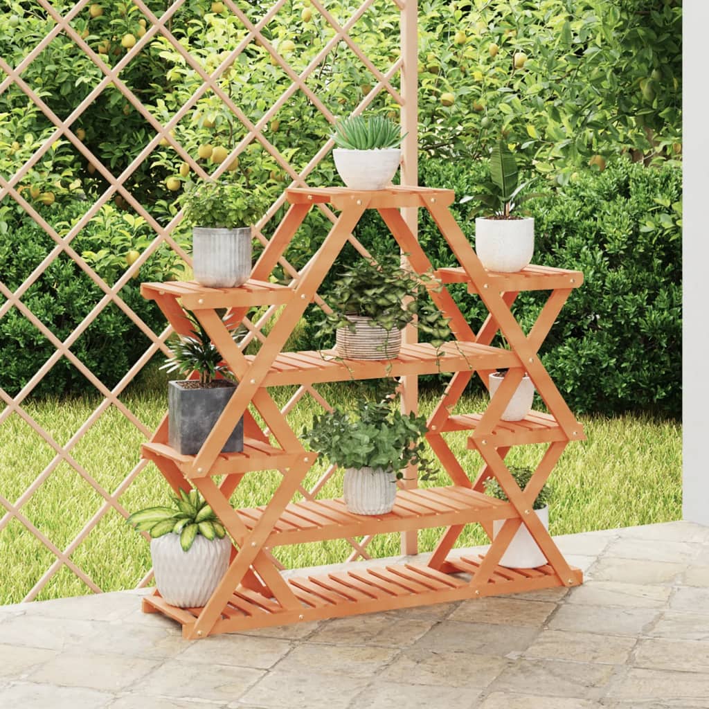 Suporte de plantas 110x25x105 cm madeira de abeto maciça