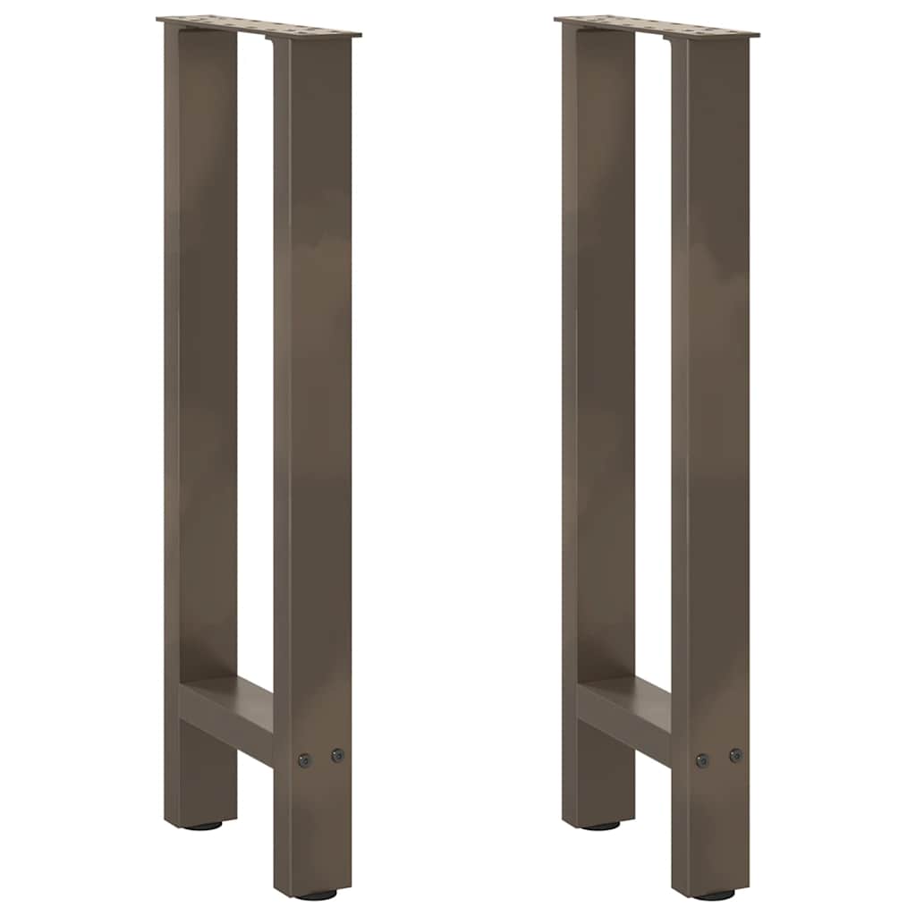 Pés de mesa de console em aço natural, 2 peças, 38x(72-73) cm, aço