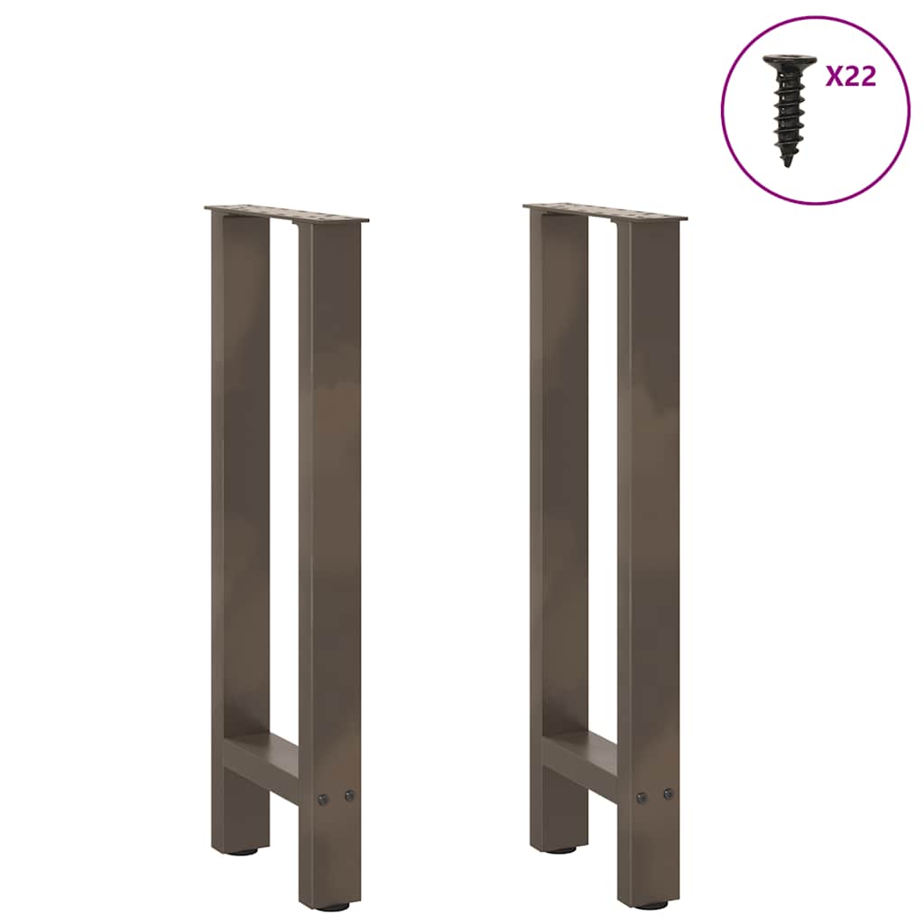 Pés de mesa de console em aço natural, 2 peças, 38x(72-73) cm, aço