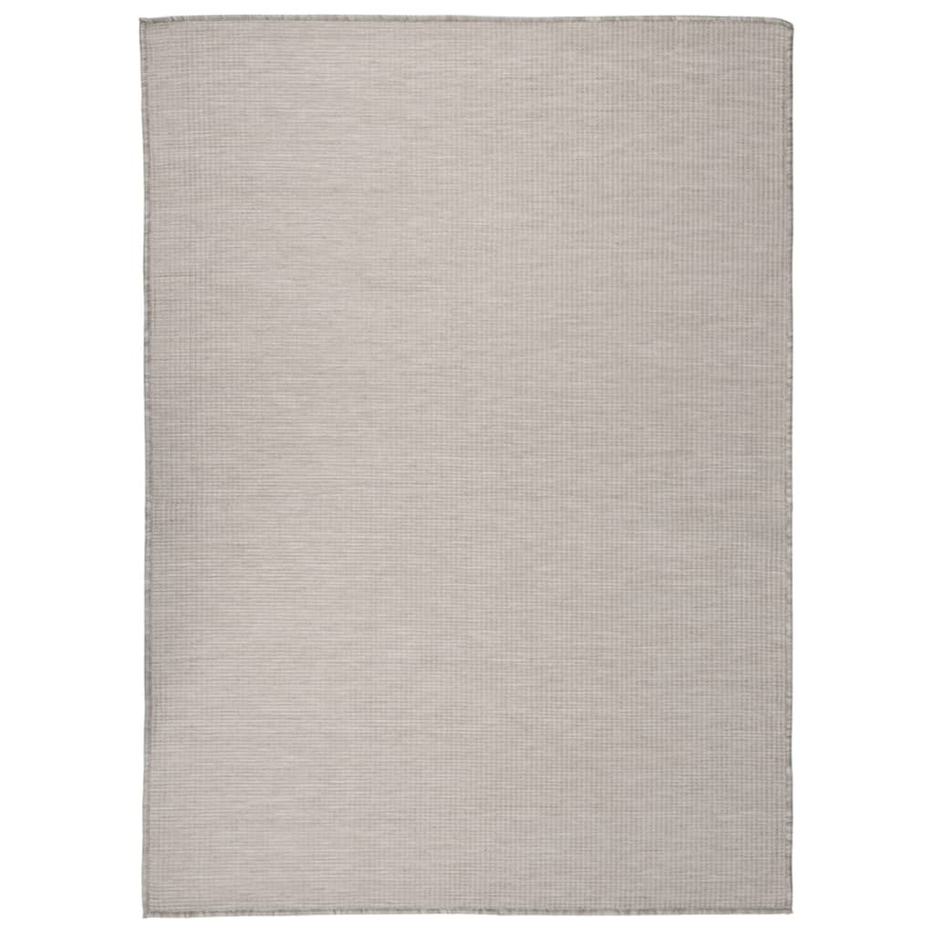 Tapete de tecido plano p/ exterior 200x280 cm cinzento claro