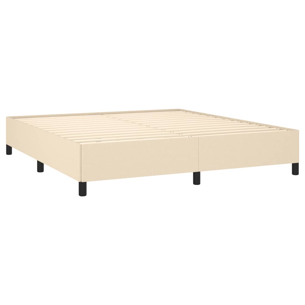 Estrutura de cama sem colchão 160x200 cm tecido cor creme