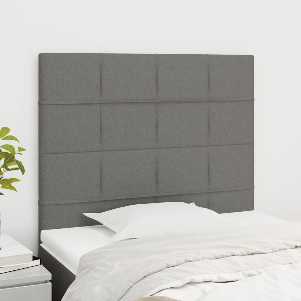 Cabeceira cinza escuro 90x5x118/128 cm tecido