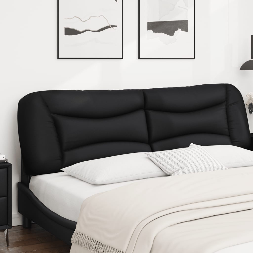 Almofadão de cabeceira hvar 180 cm couro artificial preto