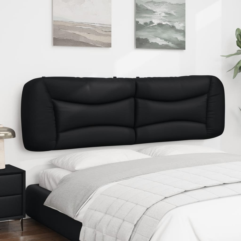 Almofadão de cabeceira hvar 180 cm couro artificial preto