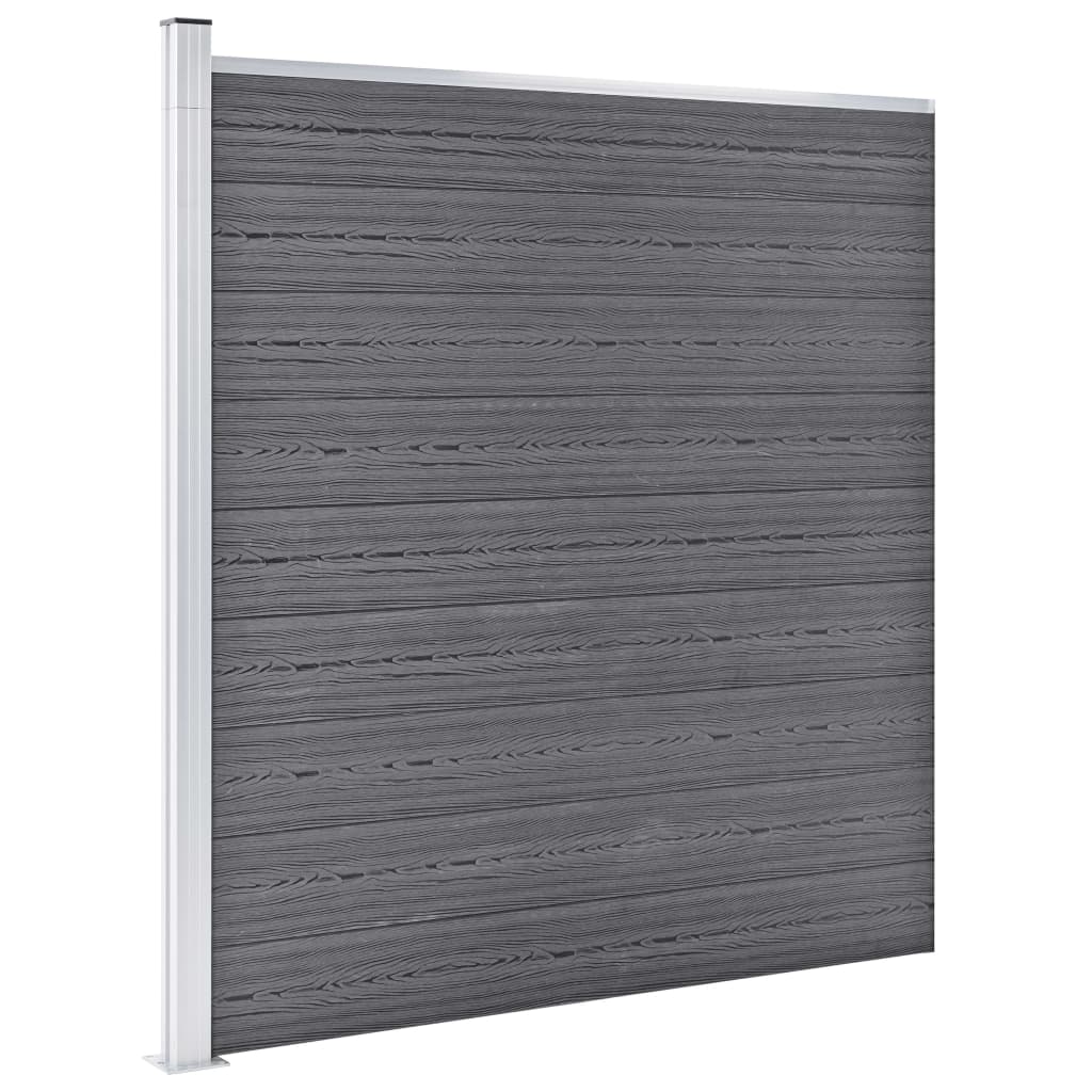 Painel vedação wpc 2 quadrados + 1 inclinado 446x186cm cinzento