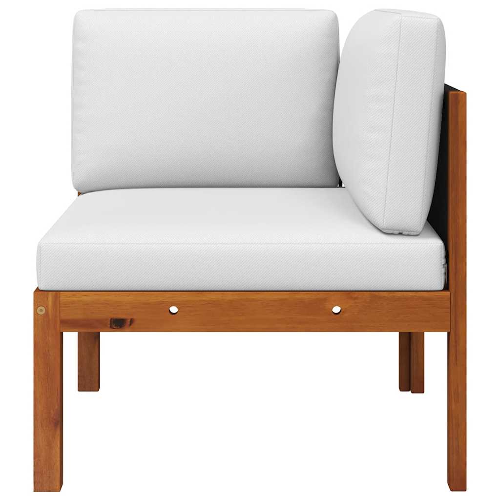 Conjunto de lounge de jardim de 2 peças com almofadas de madeira de acácia e corda
