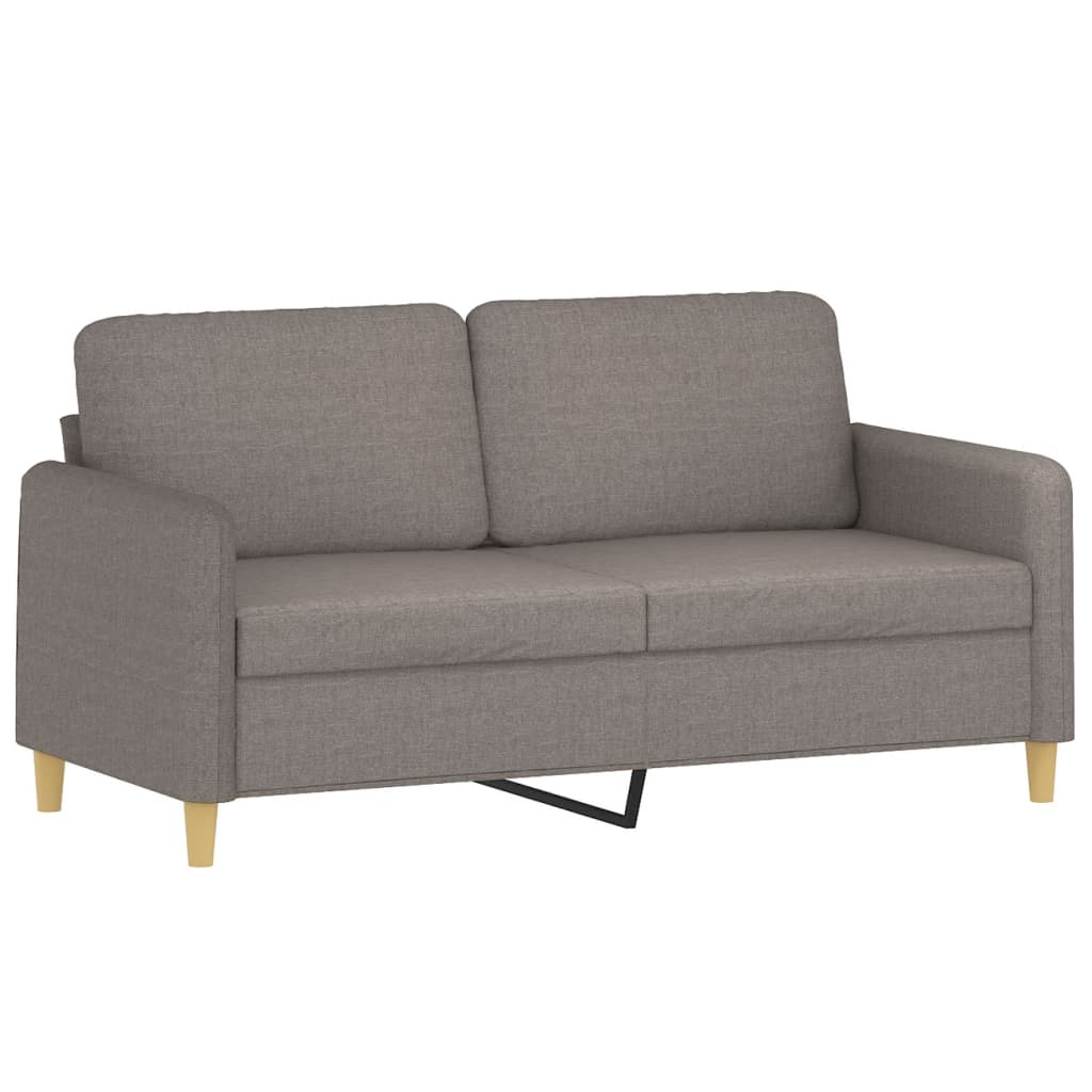 Sofá 2 lug. +almofadas decoração 140cm tecido cinza-acastanhado
