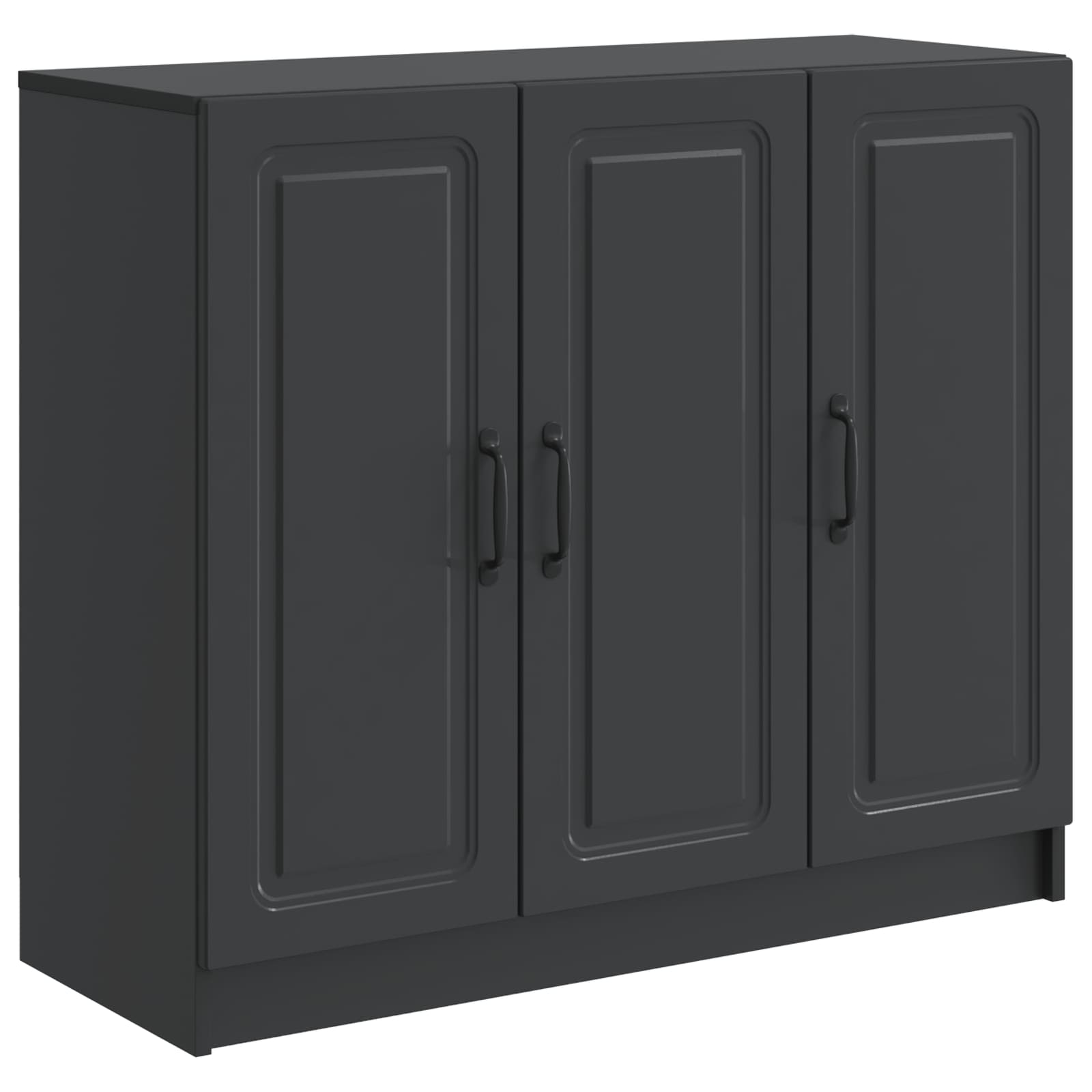 Buffet preto 89 x 34,5 x 77 cm derivados de madeira