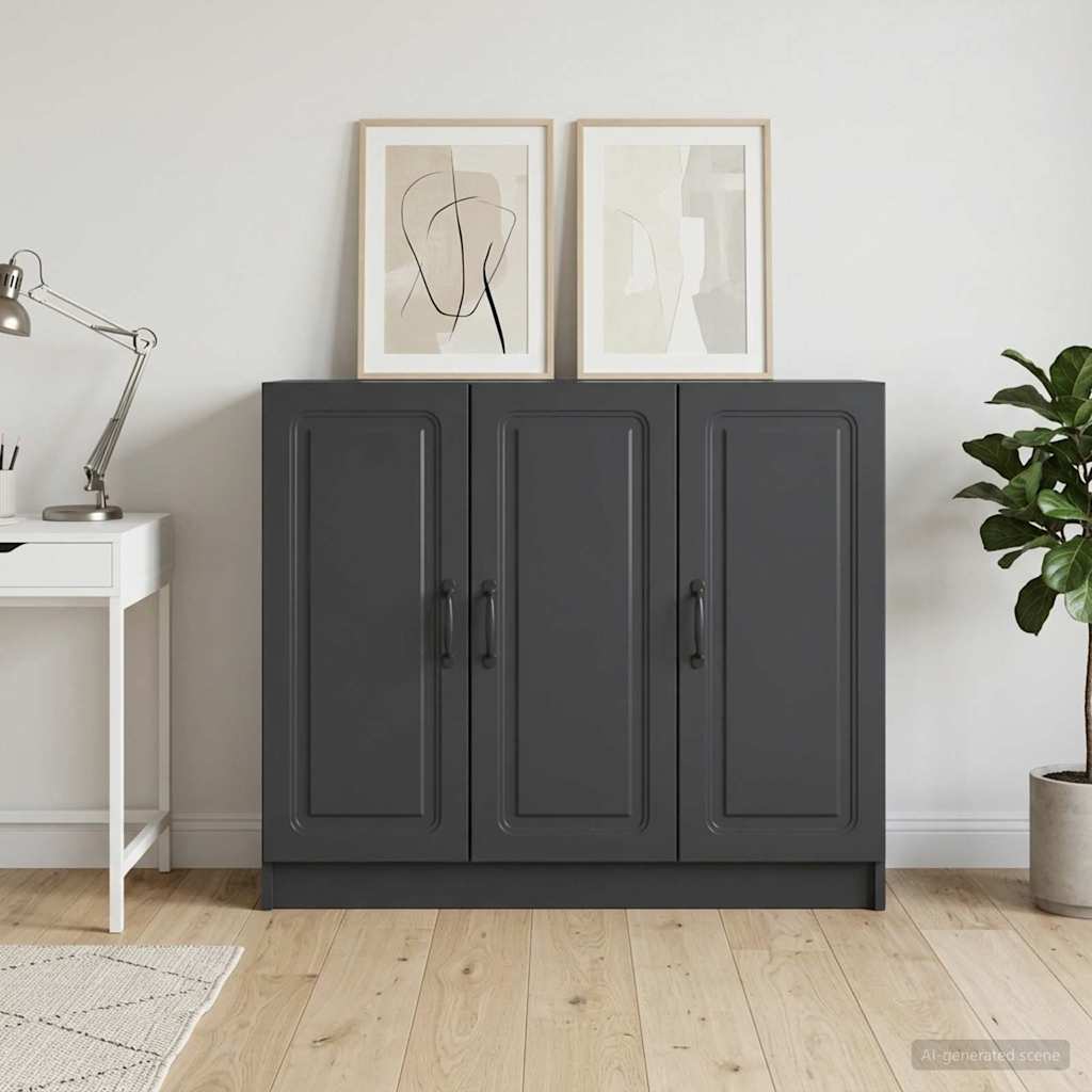 Buffet preto 89 x 34,5 x 77 cm derivados de madeira