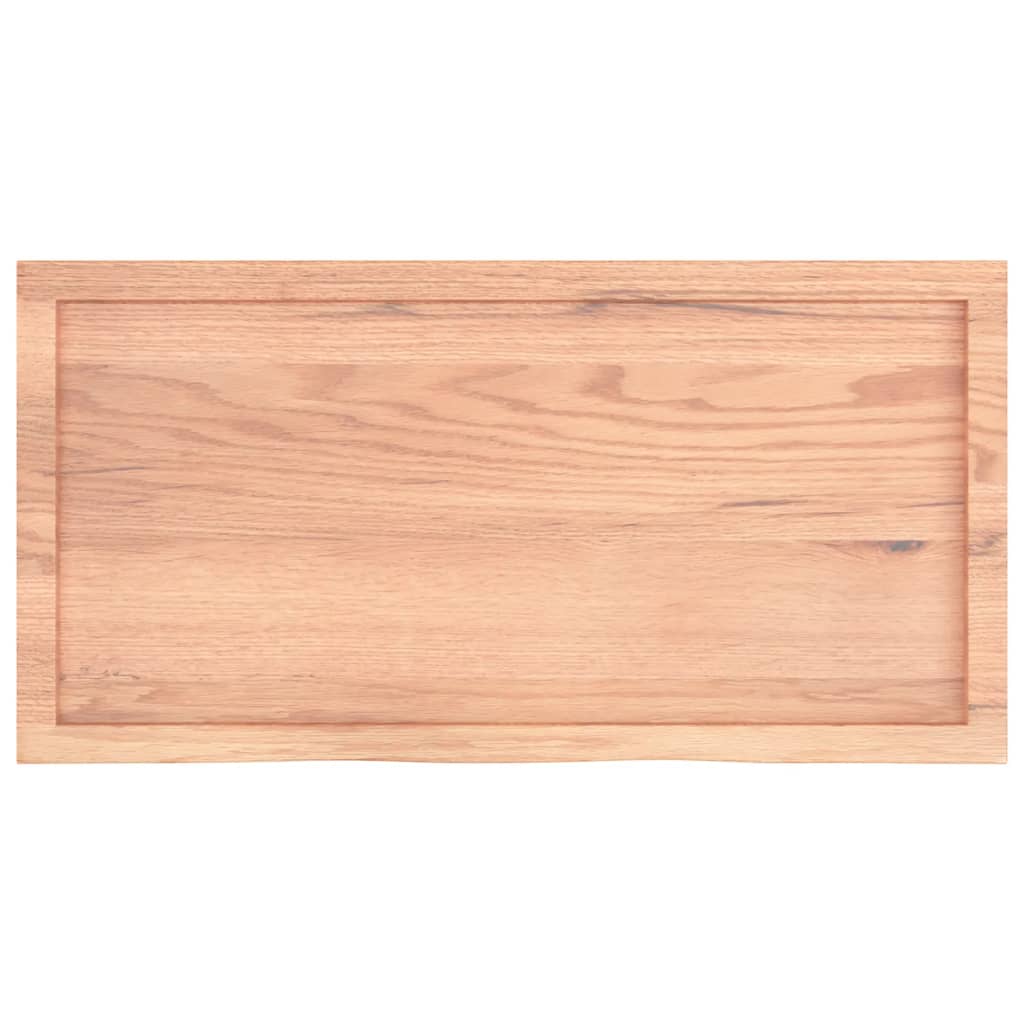 Tampo de mesa 100x50x(2-4) cm carvalho tratado castanho-claro