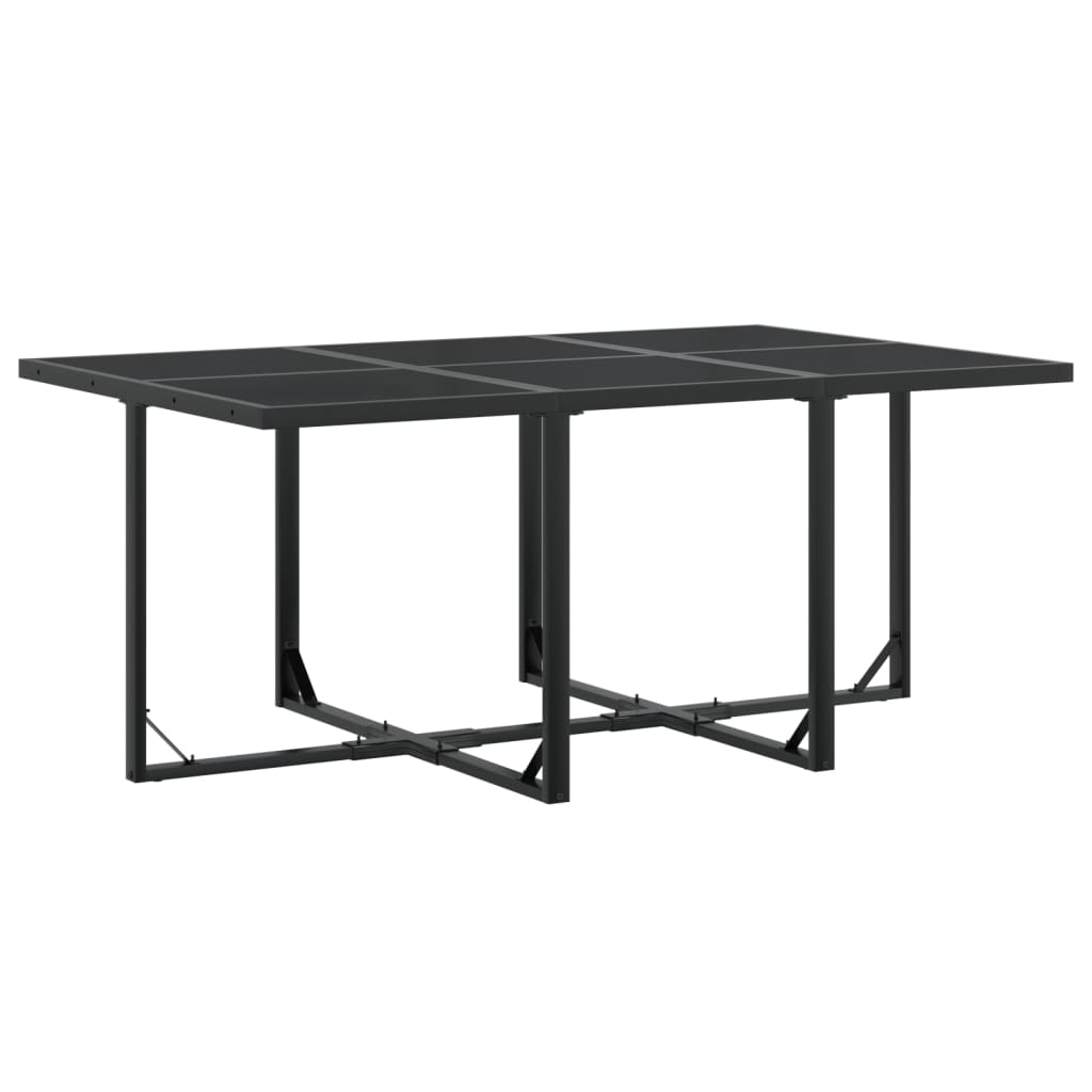 11 Pcs conjunto de jantar para jardim textilene preto