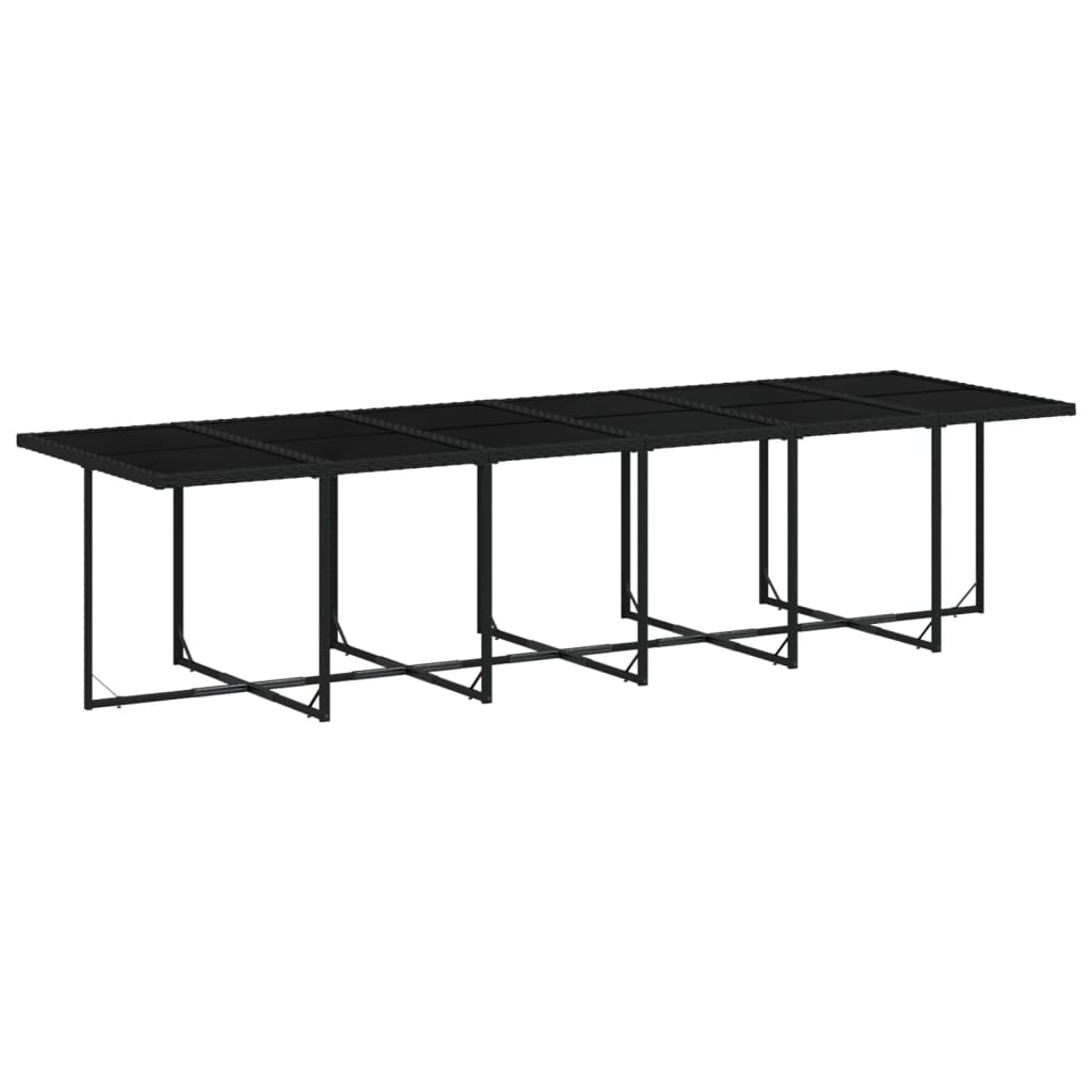 17 Pcs conjunto de jantar p/ jardim c/ almofadões vime PE preto