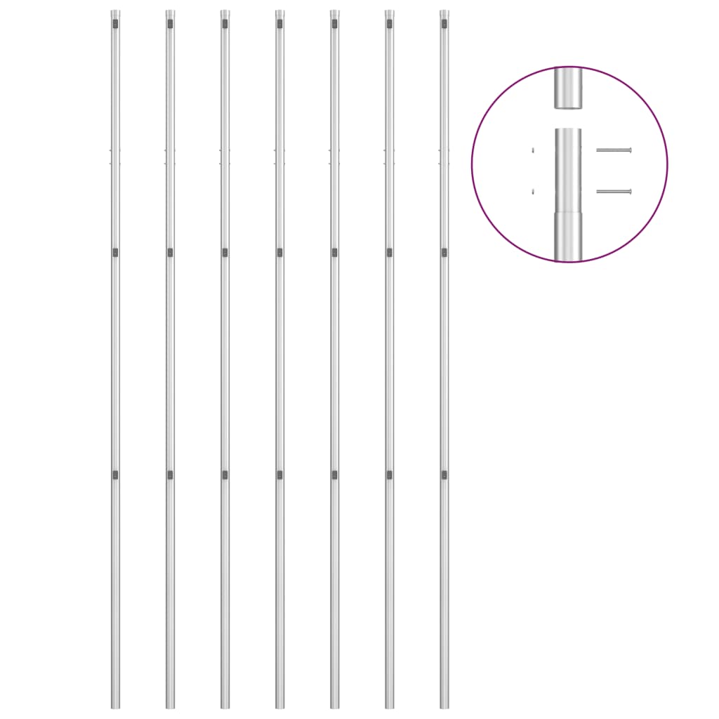 Cerca de arame com postes 15x1,5 m aço galvanizado prateado