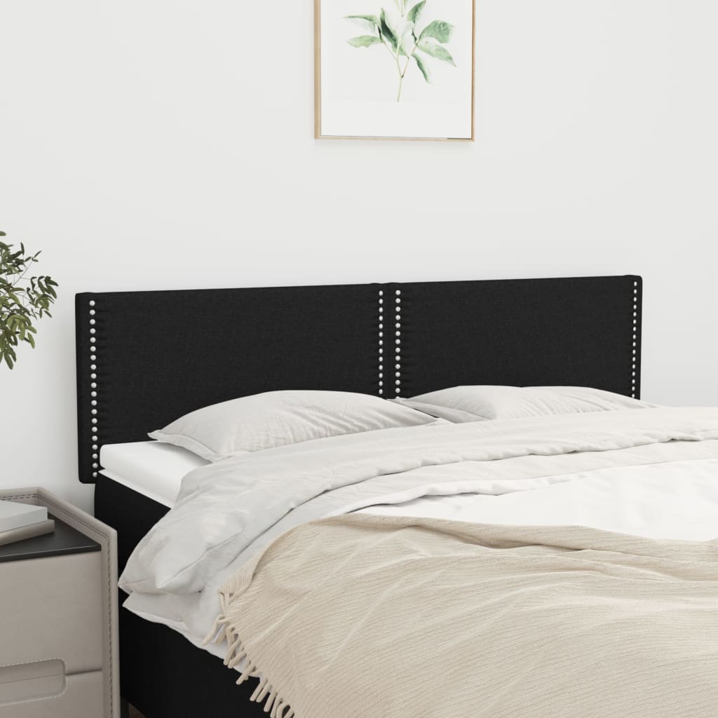 Cabeceiras preto 144x5x78/88 cm tecido