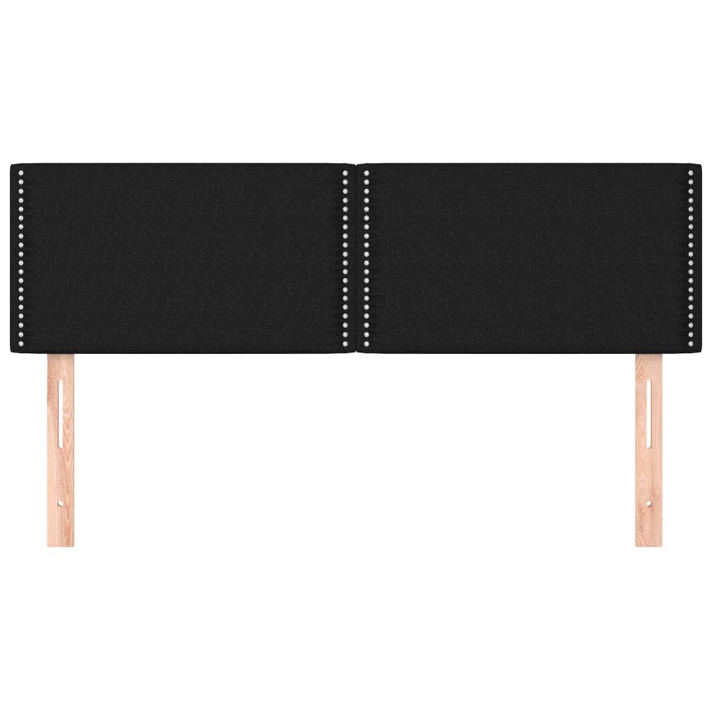Cabeceiras preto 144x5x78/88 cm tecido