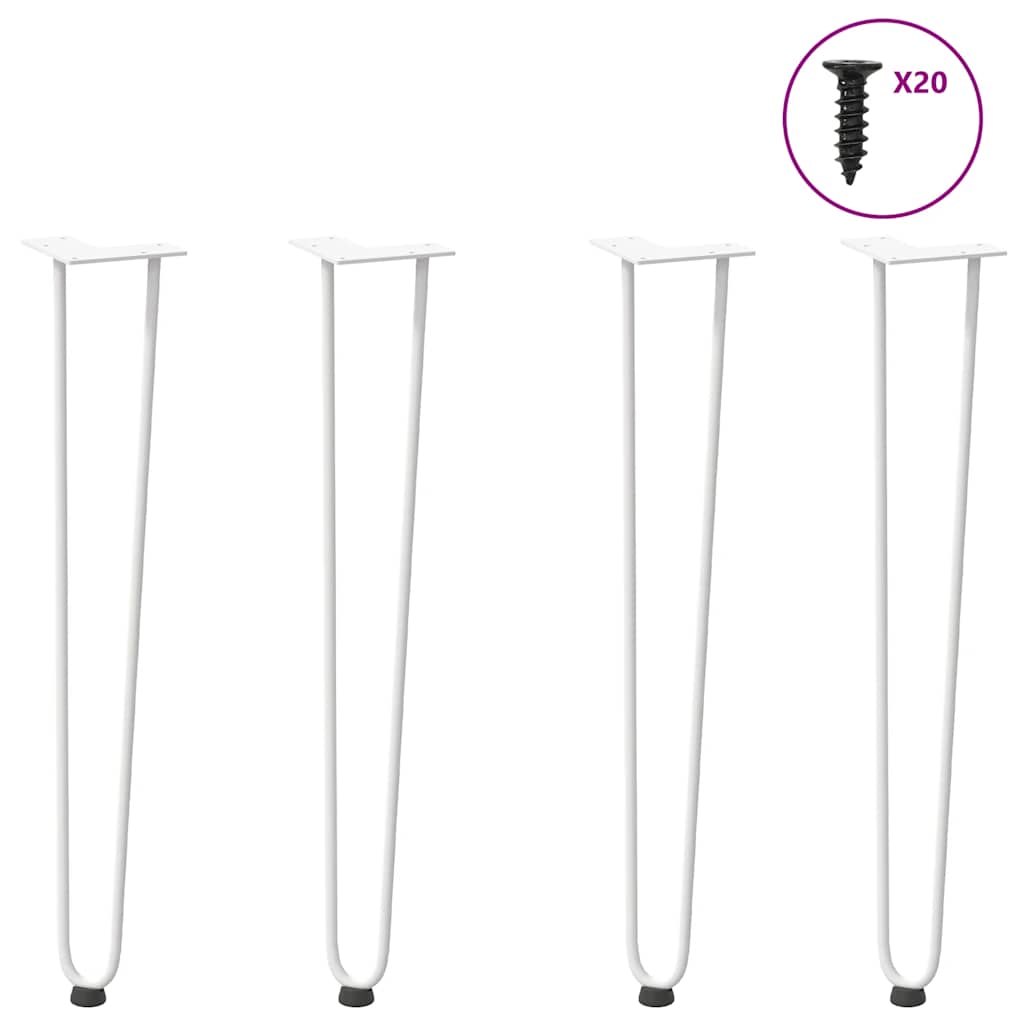 Pernas de grampo para mesas de console para mesa de console 4 peças branco 72 cm aço maciço