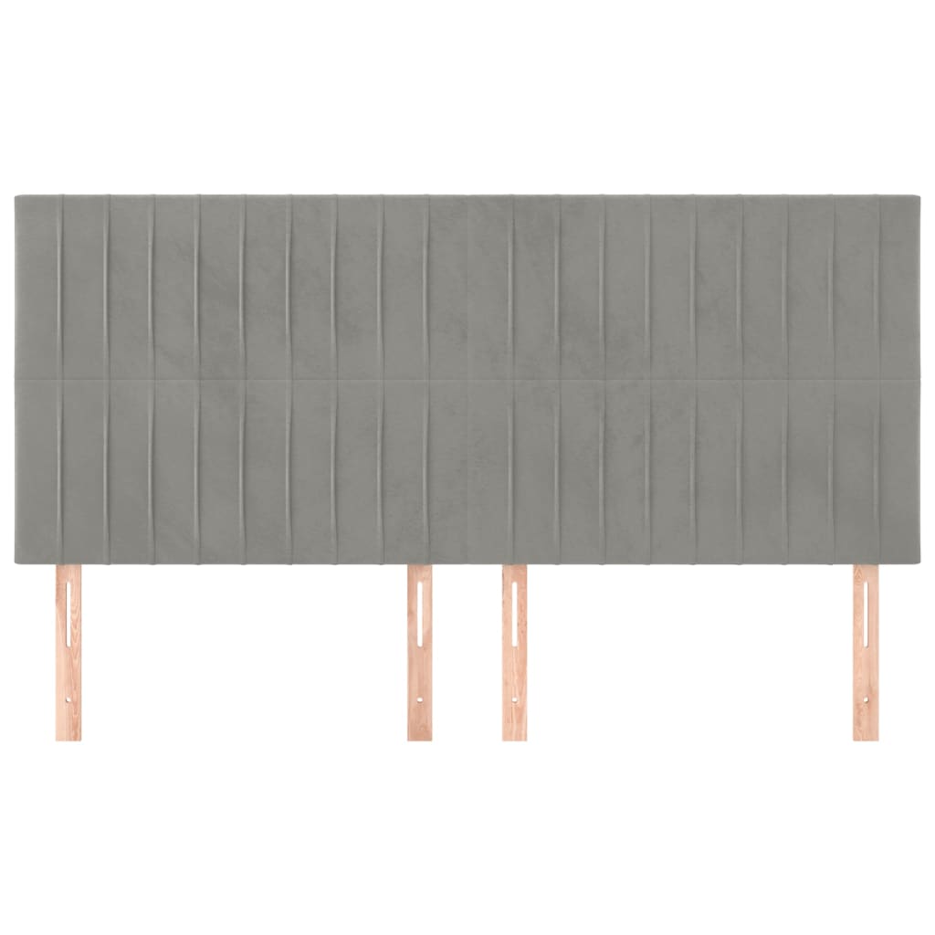 Cabeceira cinza claro 160x5x118/128 cm veludo