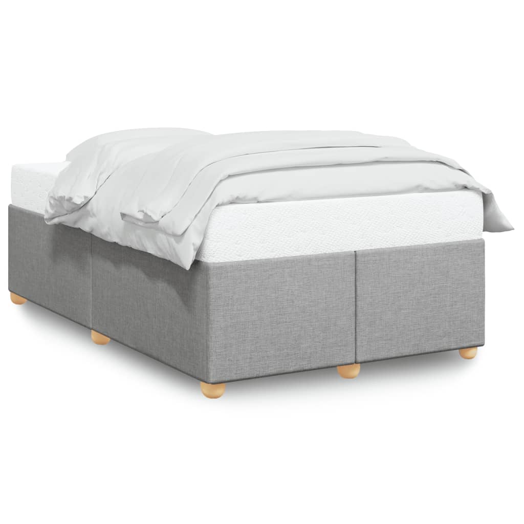 Estrutura de cama sem colchão cinza claro tecido