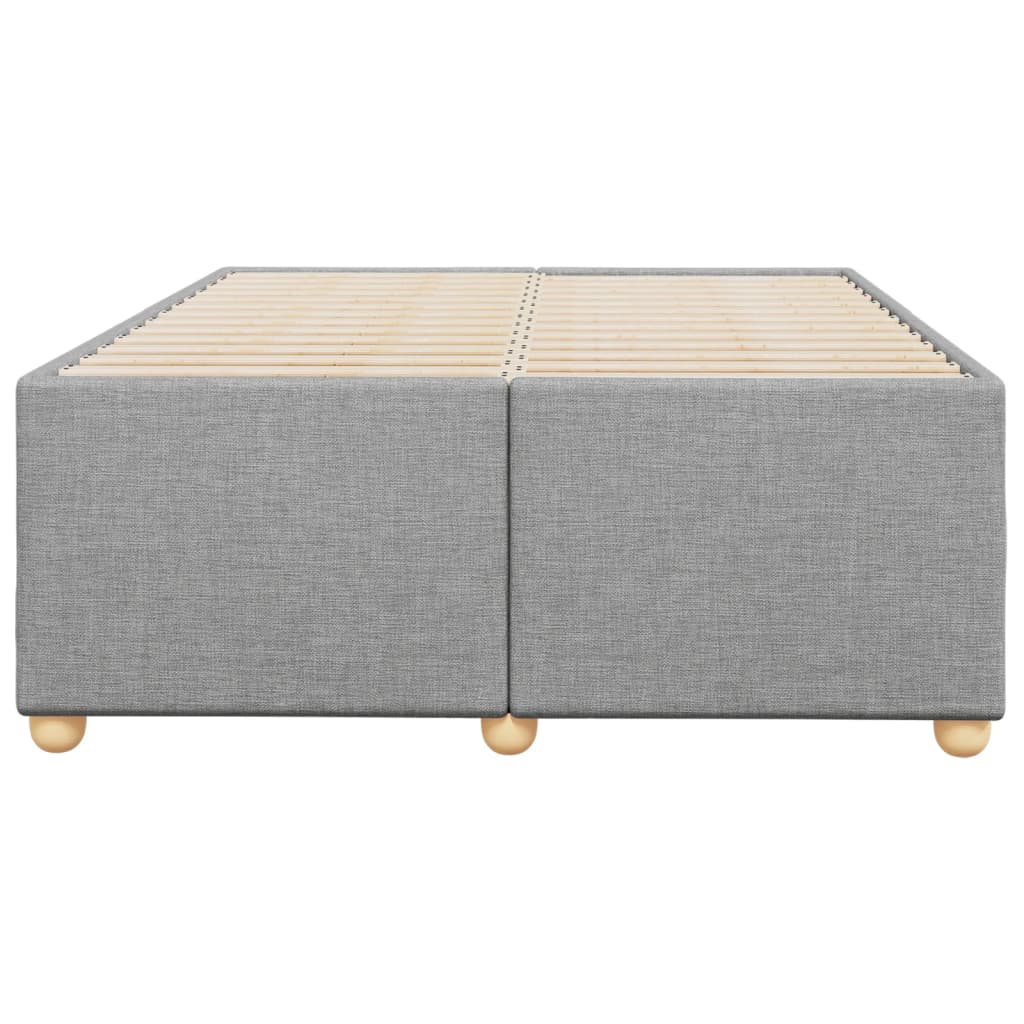Estrutura de cama sem colchão cinza claro tecido