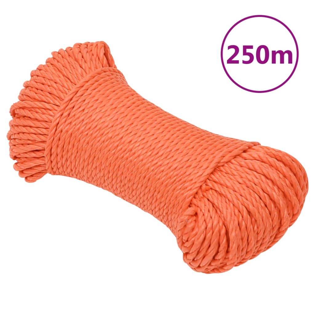 Corda de trabalho 8 mm 250 m polipropileno laranja