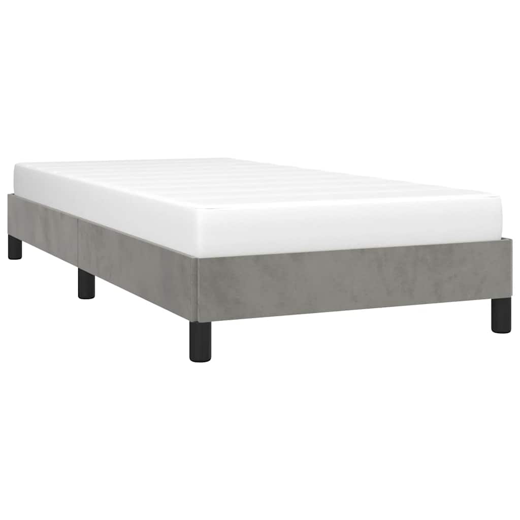 Estrutura de cama sem colchão 80x200 cm veludo cinzento-claro