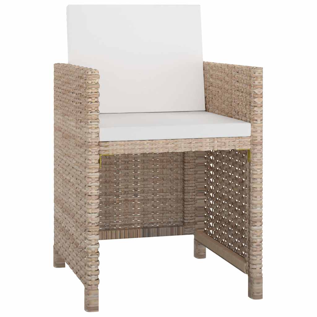 13 Pcs conjunto jantar exterior com almofadões vime PE bege