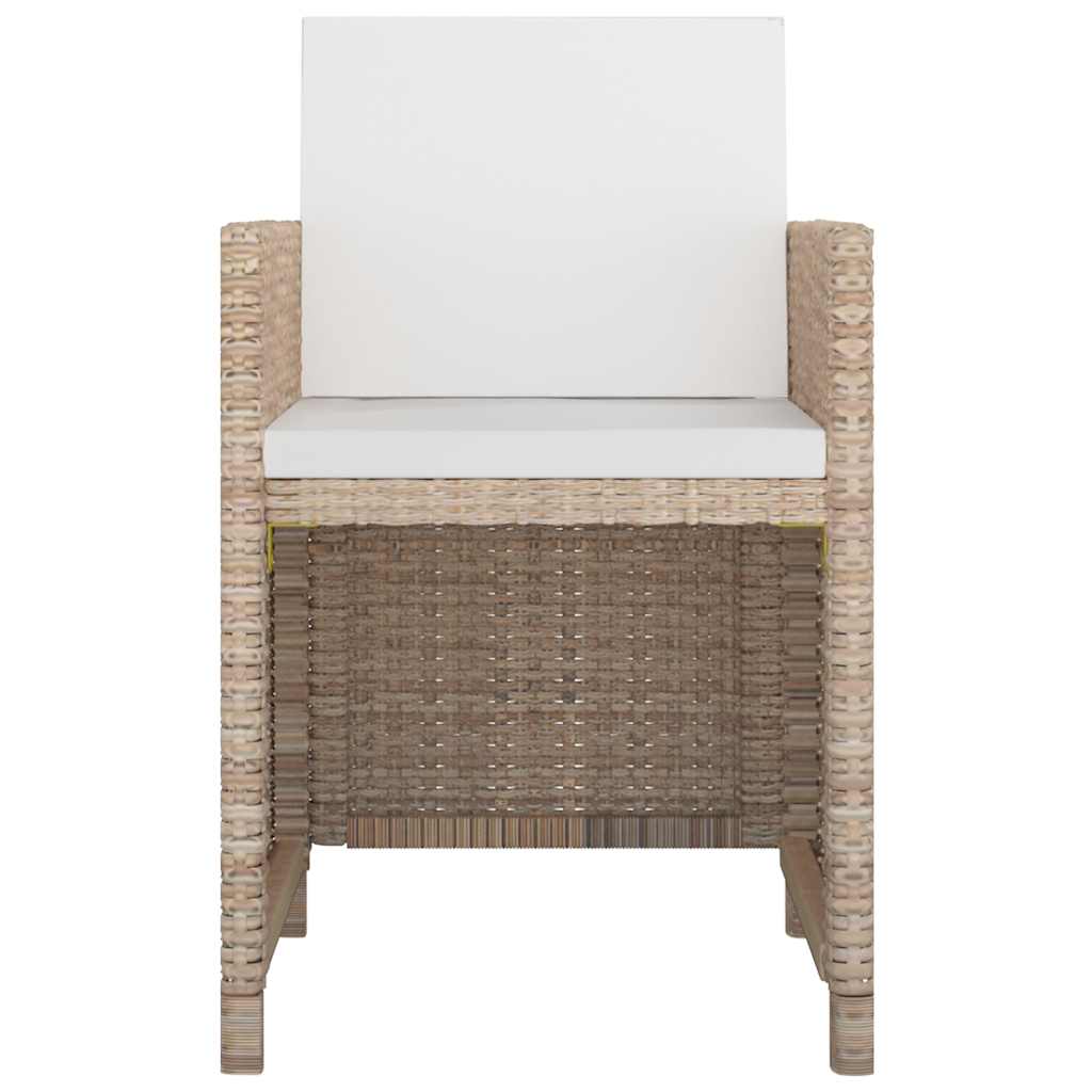 13 Pcs conjunto jantar exterior com almofadões vime PE bege