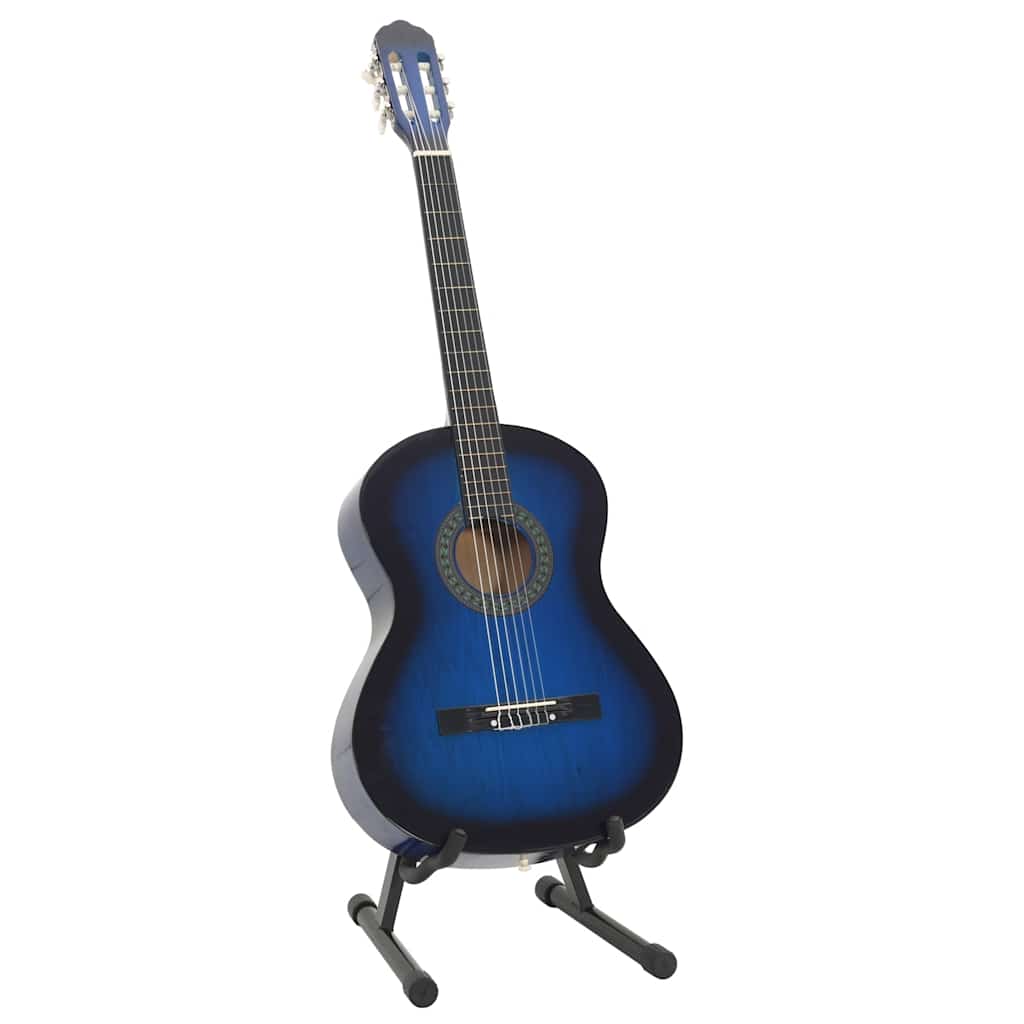 12 Peças conjunto guitarra clássica iniciantes 4/4 39" azul